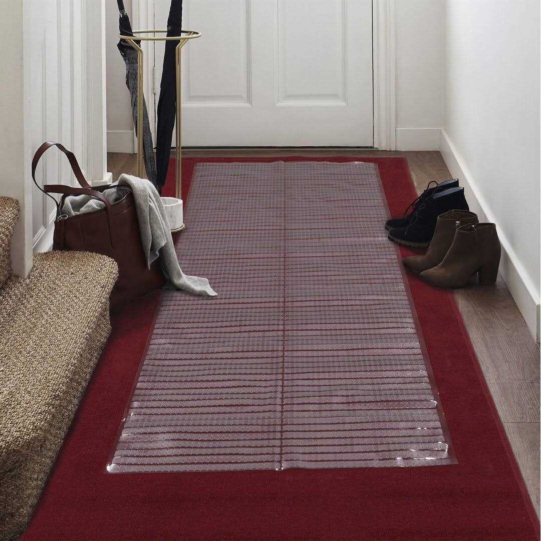 Ottomanson Floor Protector Collection Waterproof Non-Slip Clear Design Indoor Protector Runner Rug - Image 2