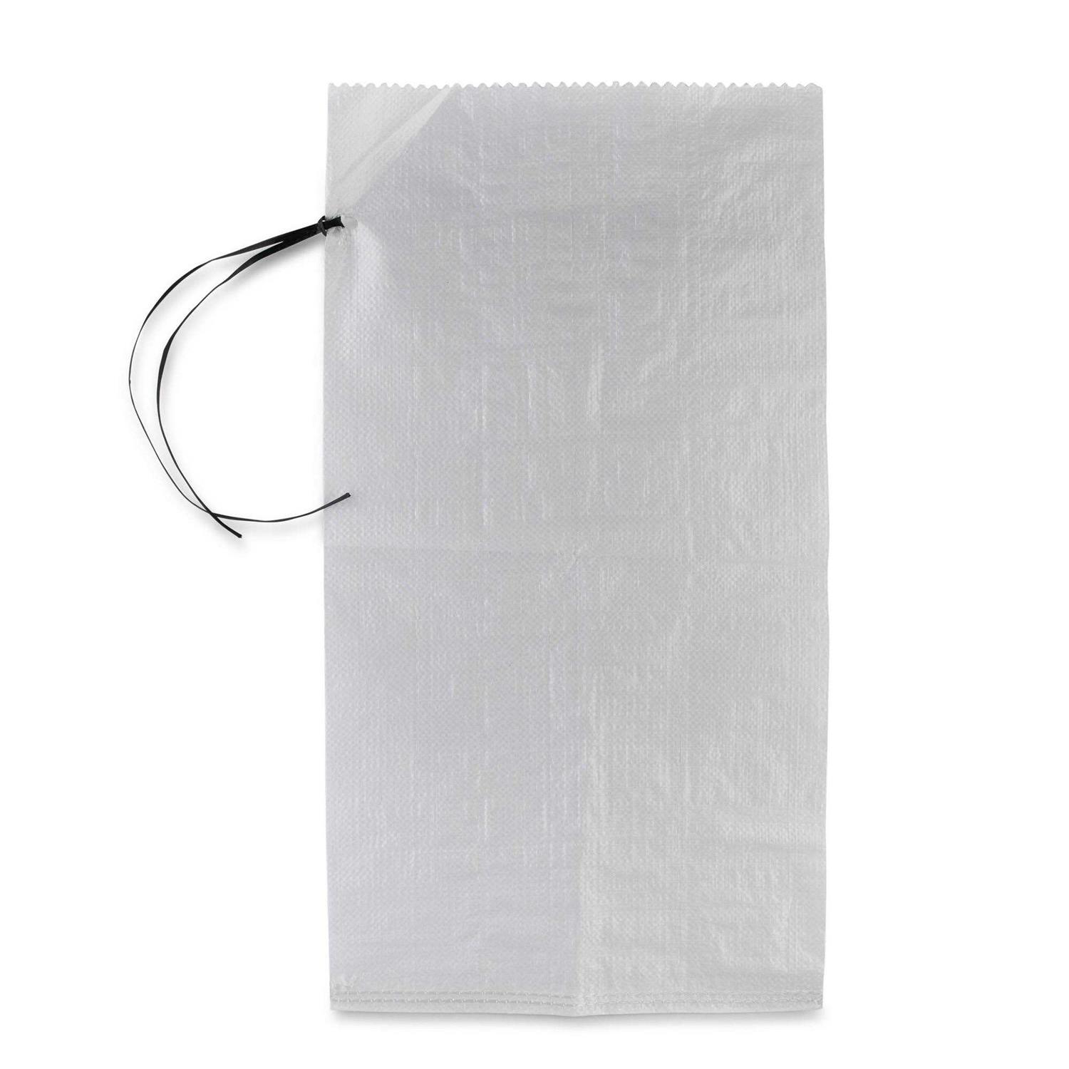 15 in. x 27 in. White Woven Sand Bags with Tie String (25-Pack) - Image 4