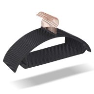 OIKA Hangers 50pack No Shoulder Bump Plastic Suit Hangers Rose Gold Hooks,Non Slip Space Saving Clothes Hangers