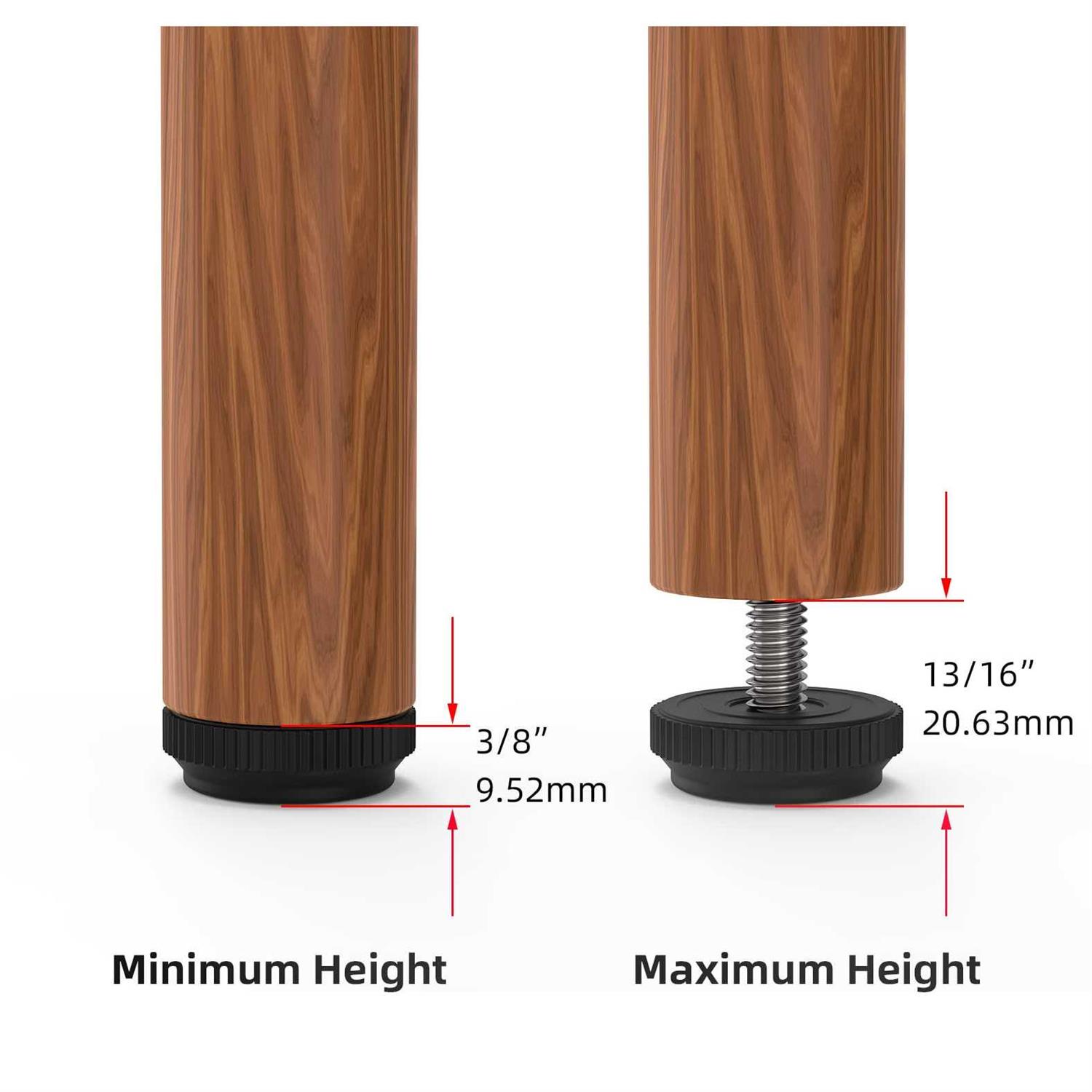 ONEHOME 5/16-18 Stainless Steel Adjustable Threaded Furniture Leg Leveling Feet Screw-in Glide Levelers,Screw Foot Levelers Screw On - Image 2