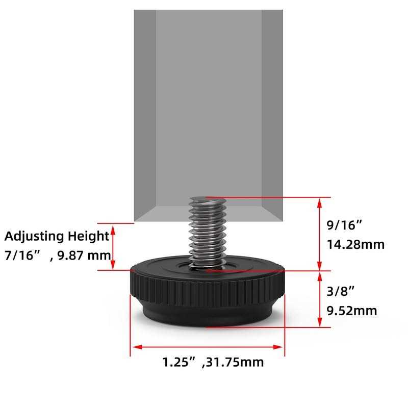 ONEHOME 5/16-18 Stainless Steel Adjustable Threaded Furniture Leg Leveling Feet Screw-in Glide Levelers,Screw Foot Levelers Screw On - Image 4