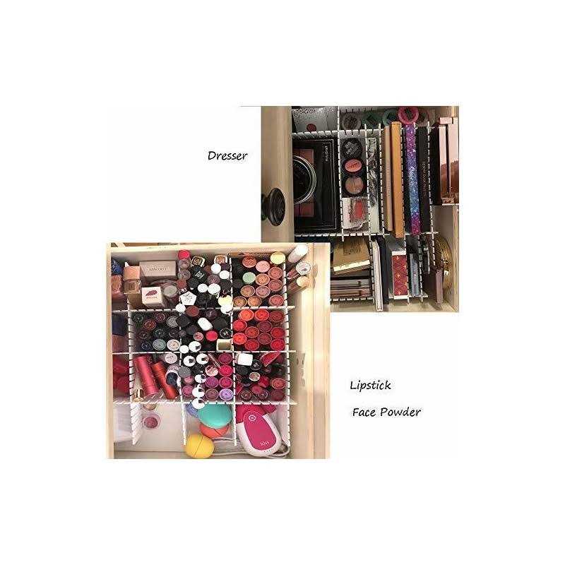 OJYUDD 12pcs Diy Plastic Grid Drawer Dividers,white Adjustable Sock Underwear Dresser D - Image 2