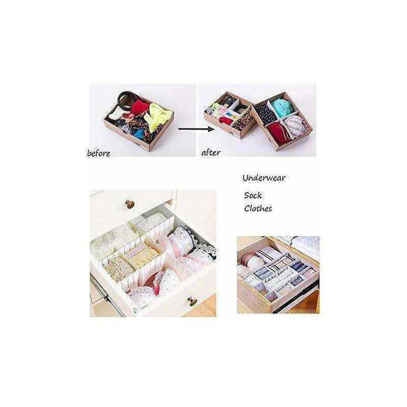 OJYUDD 12pcs Diy Plastic Grid Drawer Dividers,white Adjustable Sock Underwear Dresser D - Image 3