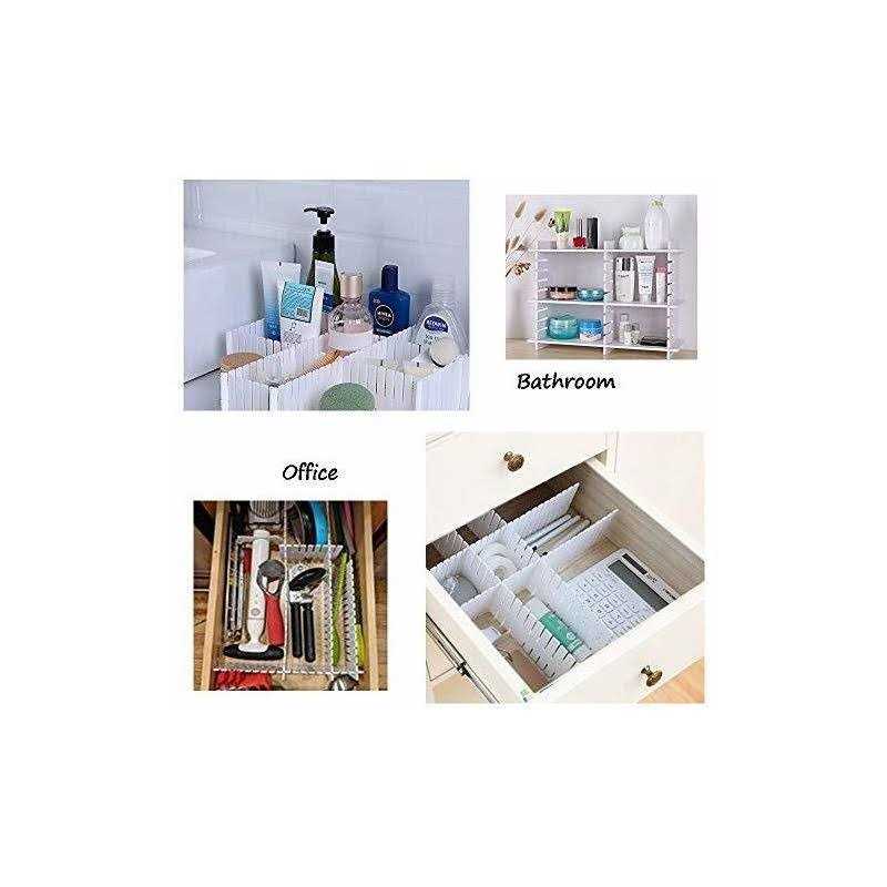 OJYUDD 12pcs Diy Plastic Grid Drawer Dividers,white Adjustable Sock Underwear Dresser D - Image 4