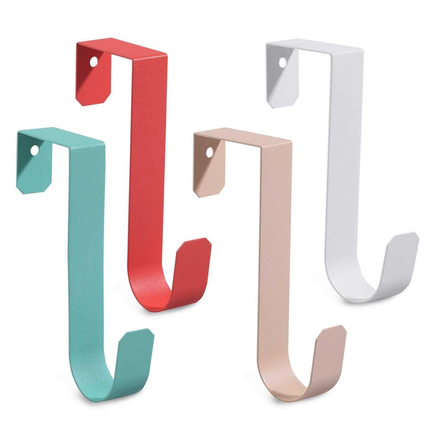 4 Pack Over The Door Hooks Sturdy Metal Single Over Door Hooks