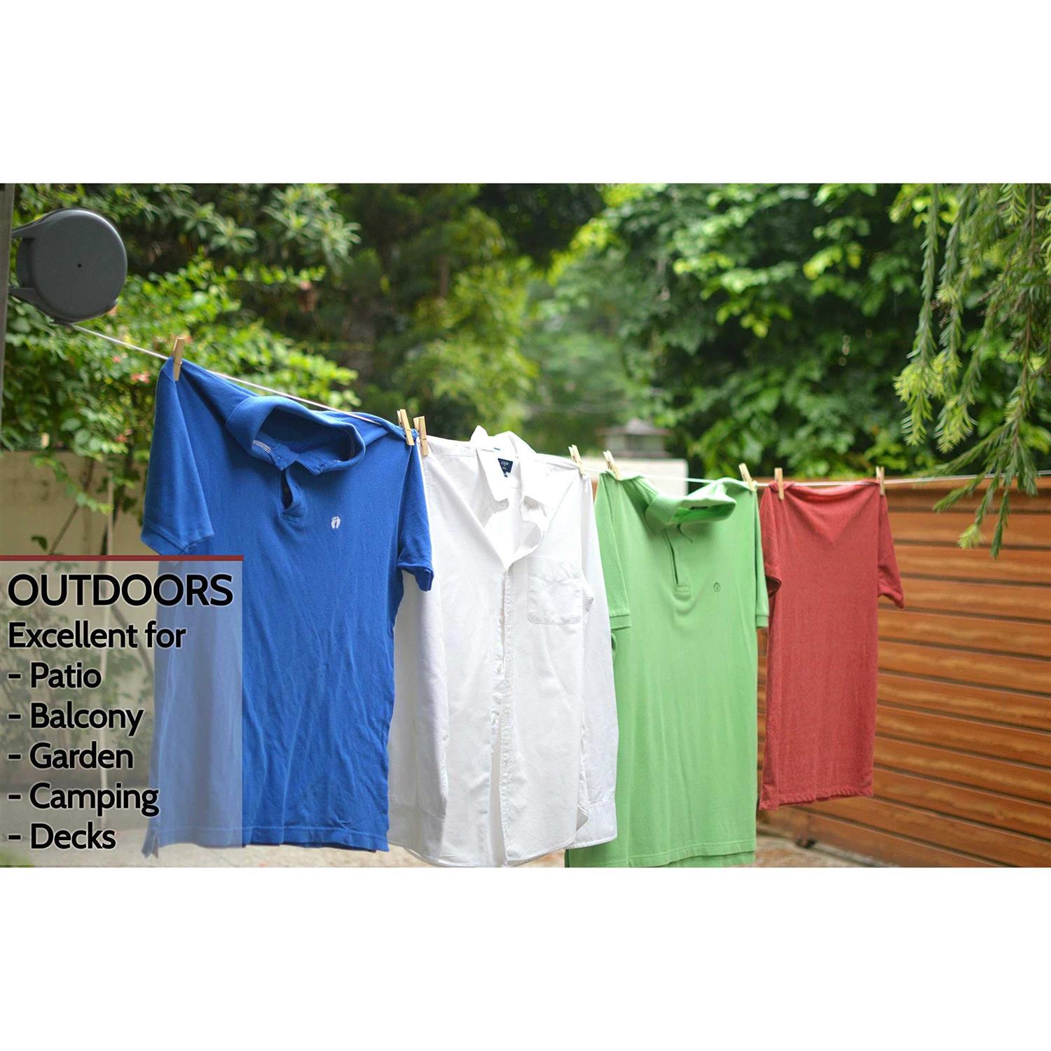 Retractable Clothesline Portable Heavy Duty Indoor and Outdoor Washing Line - Image 2