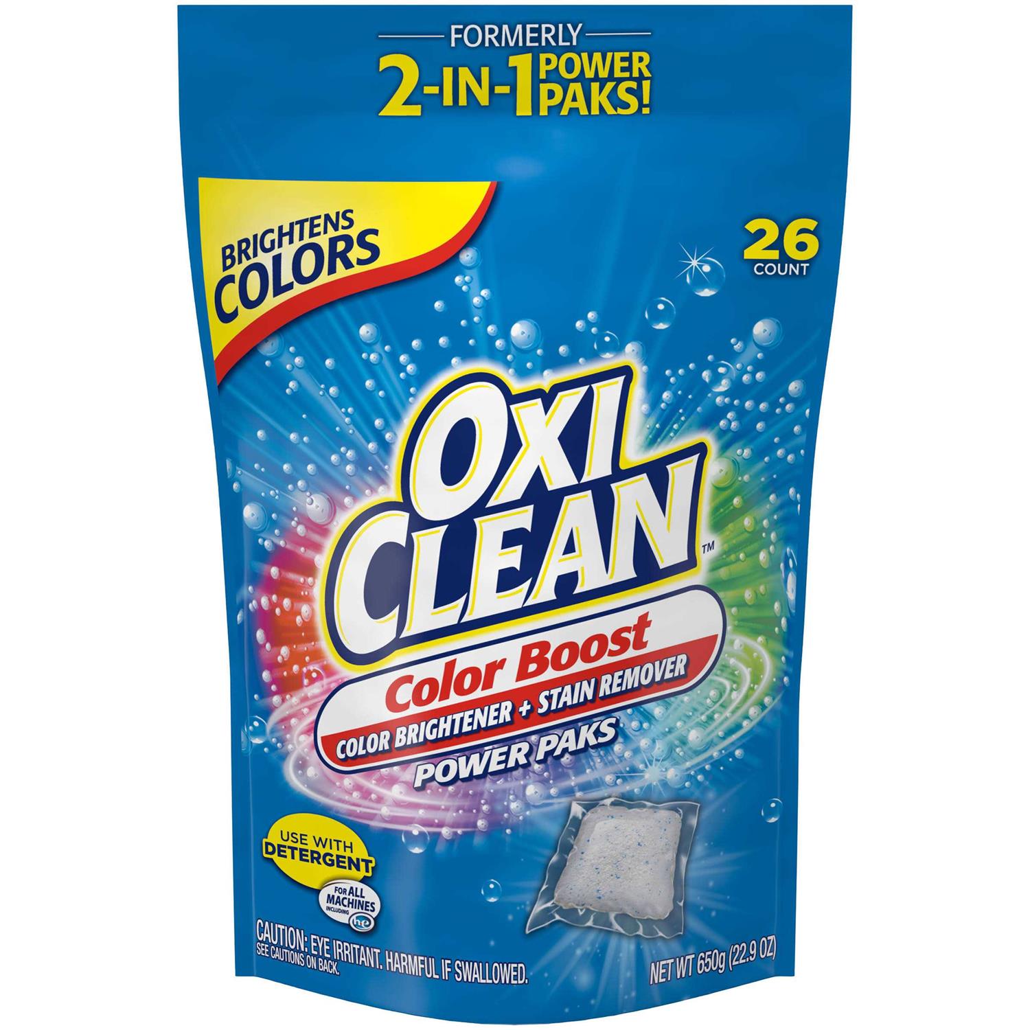 Oxiclean Color Boost Color Brightener plus Stain Remover Power Paks