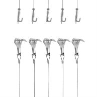 QWORK Picture Rail Hooks and Wire 5 Set Molding Hooks Picture