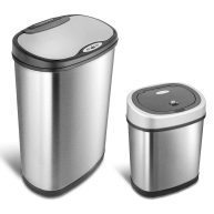 NINESTARS Stainless Steel Motion Sensor Trash Can