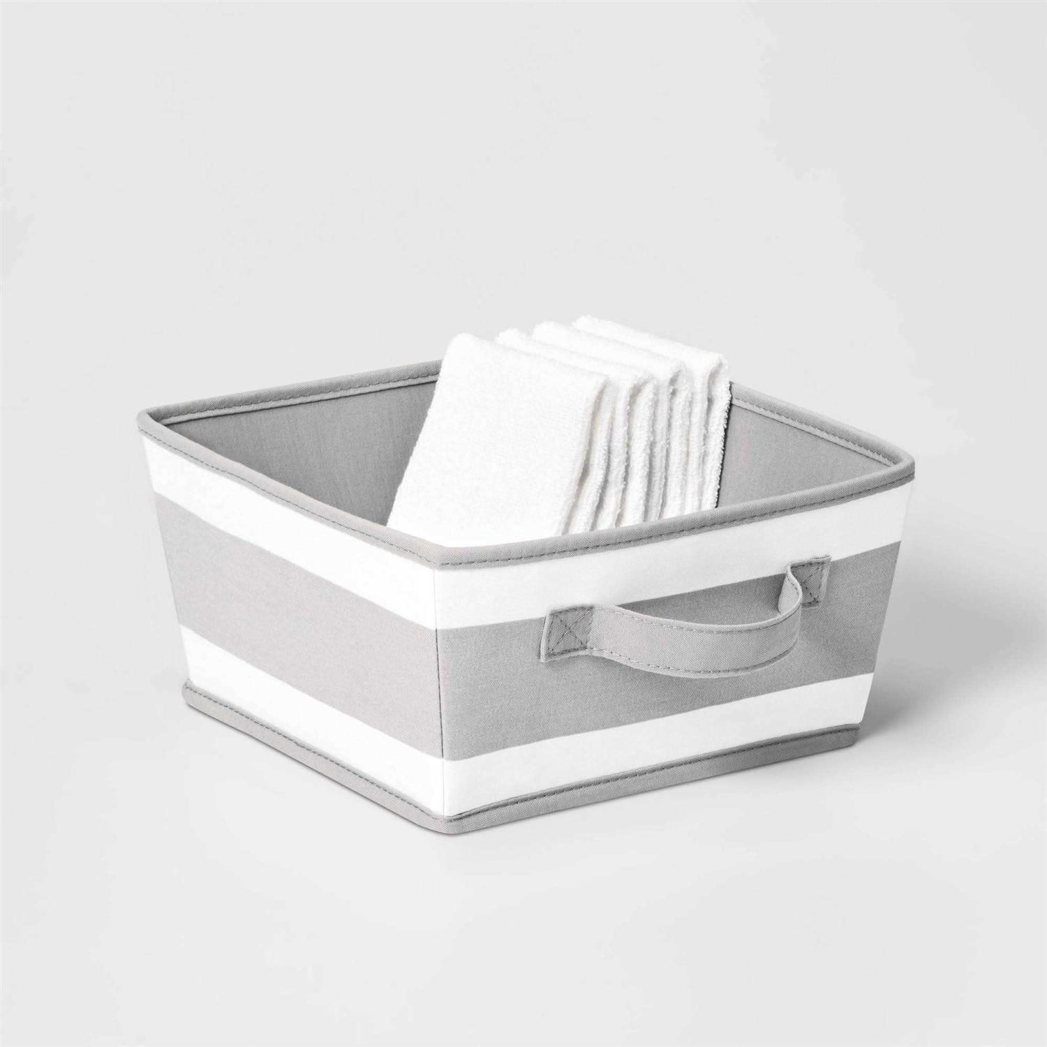 Pillowfort Large Canvas Striped Kids’ Bin Navy - Image 4