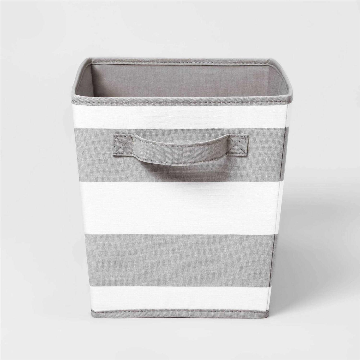 Pillowfort Large Canvas Striped Kids’ Bin Navy
