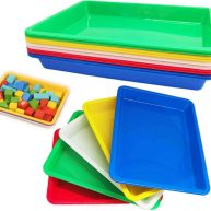 10 Pcs Plastic Art Trays Multicolor Activity Tray Organizer Serving Tray for Crafts DIY Projects Painting Beads Organizing Supply