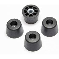 4 Medium Extra Tall Round Rubber Feet Bumpers .625 Inch H X .932 Inch D