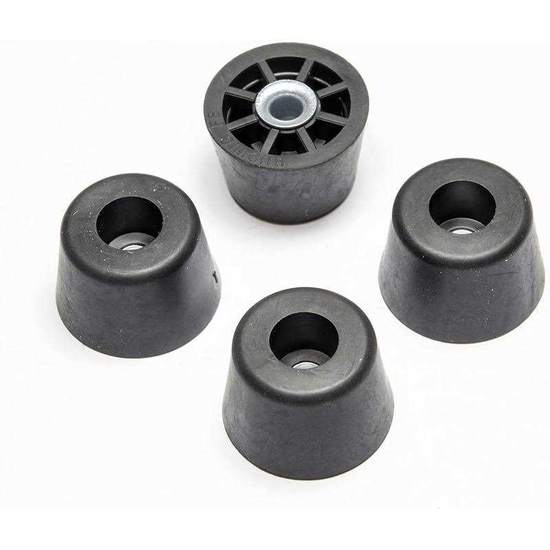 4 Medium Extra Tall Round Rubber Feet Bumpers .625 Inch H X .932 Inch D