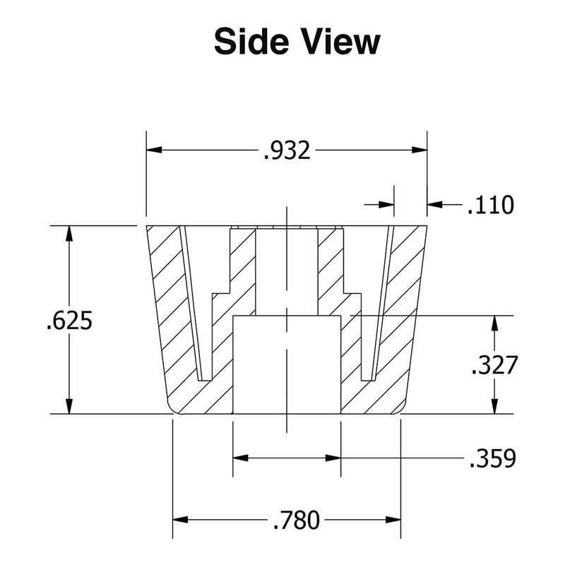 4 Medium Extra Tall Round Rubber Feet Bumpers .625 Inch H X .932 Inch D - Image 2