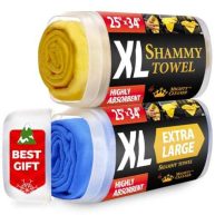 Premium Chamois Cloth for Car Drying 26×17 Super Absorbent Reusable Shammy Towel for Car + Storage Tube