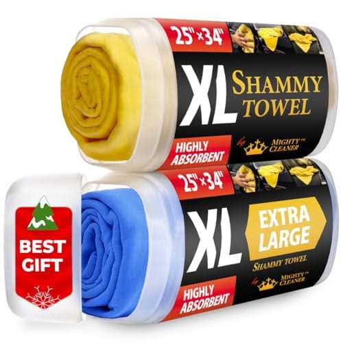 Premium Chamois Cloth for Car Drying 26×17 Super Absorbent Reusable Shammy Towel for Car + Storage Tube