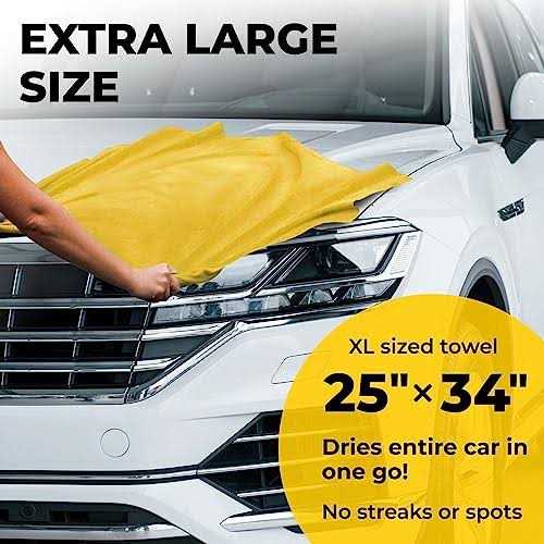 Premium Chamois Cloth for Car Drying 26×17 Super Absorbent Reusable Shammy Towel for Car + Storage Tube - Image 3