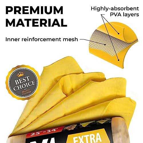 Premium Chamois Cloth for Car Drying 26×17 Super Absorbent Reusable Shammy Towel for Car + Storage Tube - Image 4