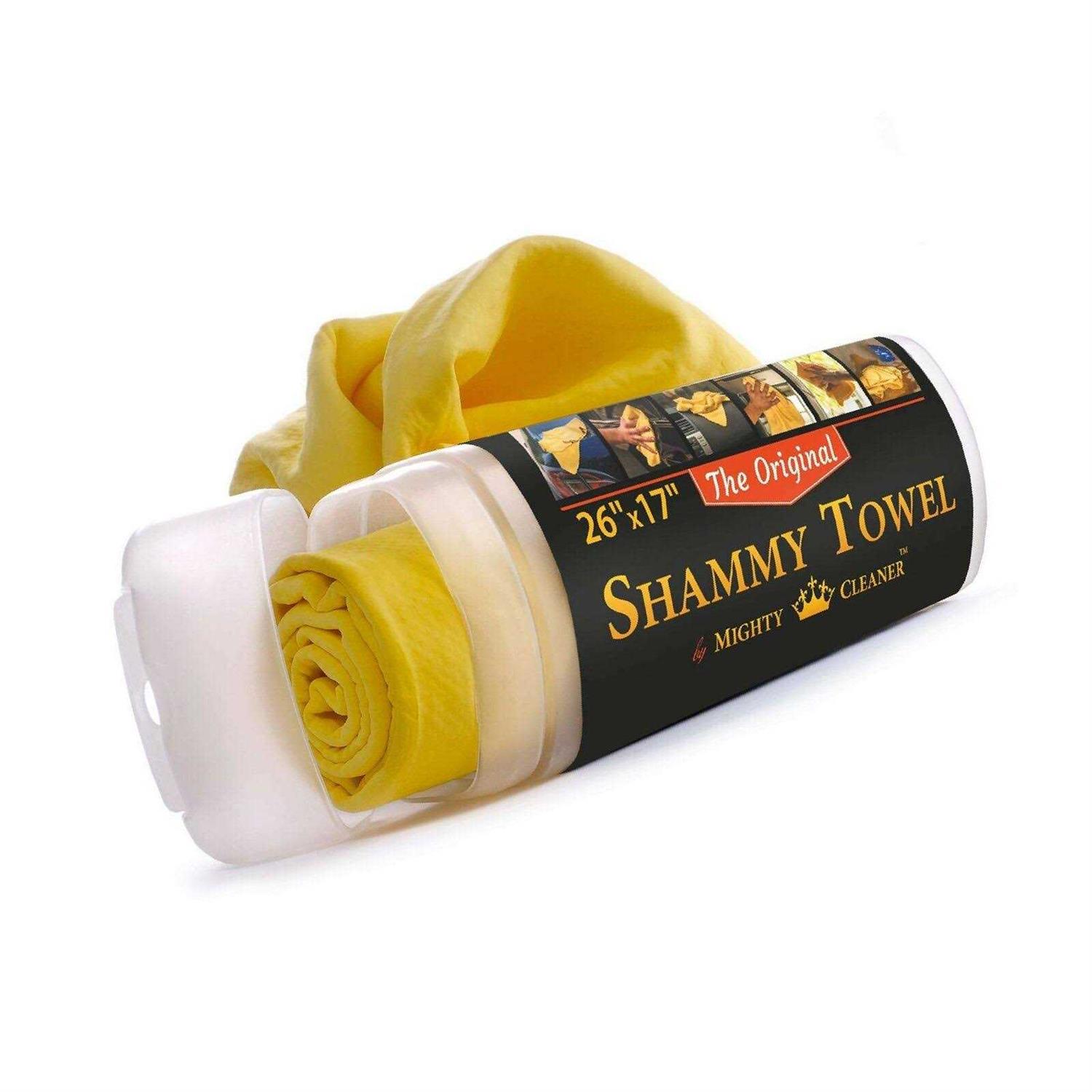 Premium Chamois Cloth for Car Drying 26×17 Super Absorbent Reusable Shammy Towel for Car + Storage Tube