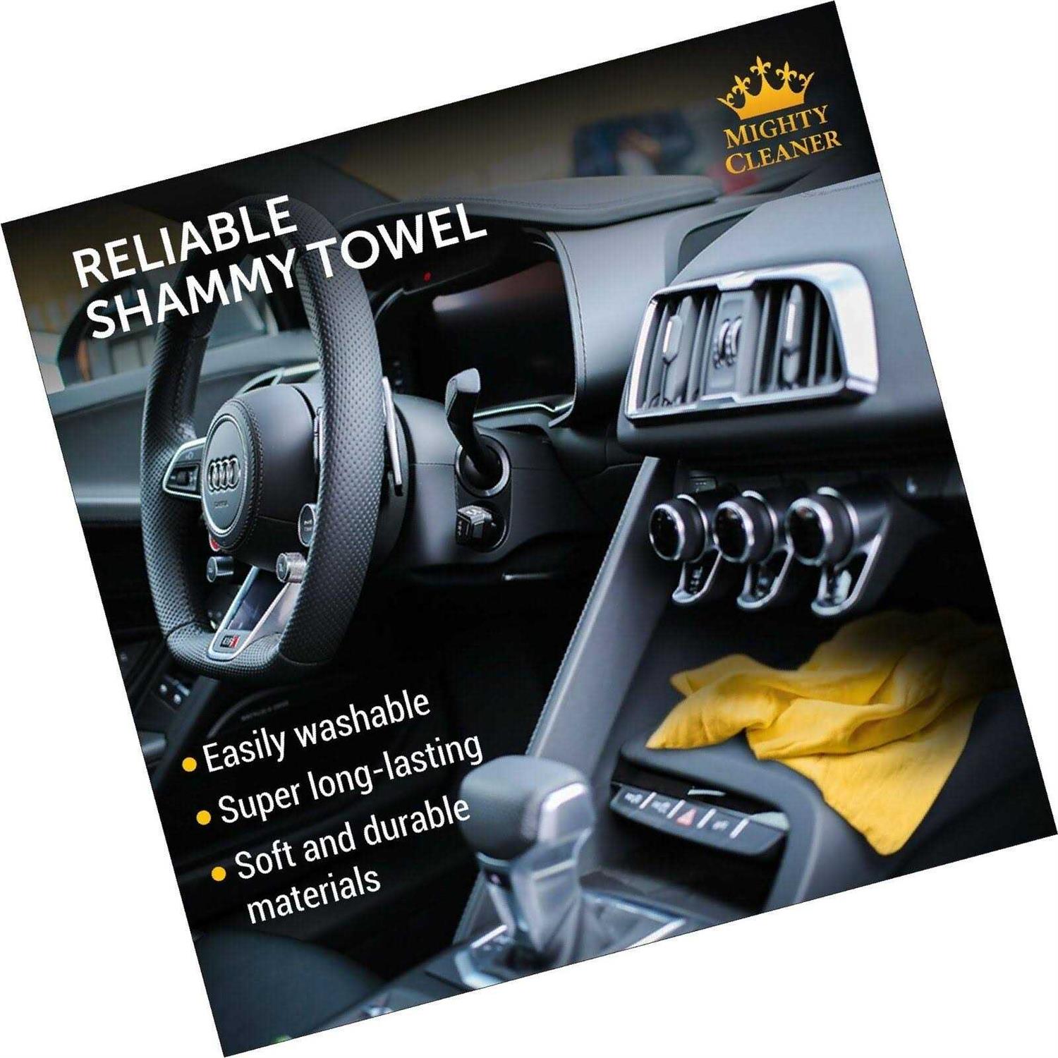 Premium Chamois Cloth for Car Drying 26×17 Super Absorbent Reusable Shammy Towel for Car + Storage Tube - Image 3