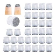 OASMU 32 Pcs Chair Leg Protectors for Hardwood Floors, Silicone Felt Furniture Leg Cover Pad for Protecting Floors from Scratches and Noise