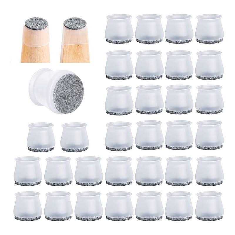 OASMU 32 Pcs Chair Leg Protectors for Hardwood Floors, Silicone Felt Furniture Leg Cover Pad for Protecting Floors from Scratches and Noise