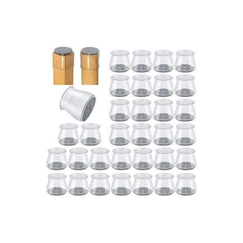 OASMU 32 Pcs Chair Leg Protectors for Hardwood Floors, Silicone Felt Furniture Leg Cover Pad for Protecting Floors from Scratches and Noise - Image 5