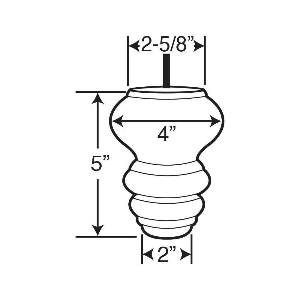 Outwater H x 4in Dia Stained Solid Hardwood 3P5.11 - Image 2