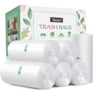 330 Counts Strong Trash Bags Garbage Bags by Teivio Bathroom Trash Can Bin Liners