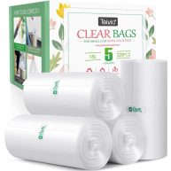 330 Counts Strong Trash Bags Garbage Bags by Teivio Bathroom Trash Can Bin Liners