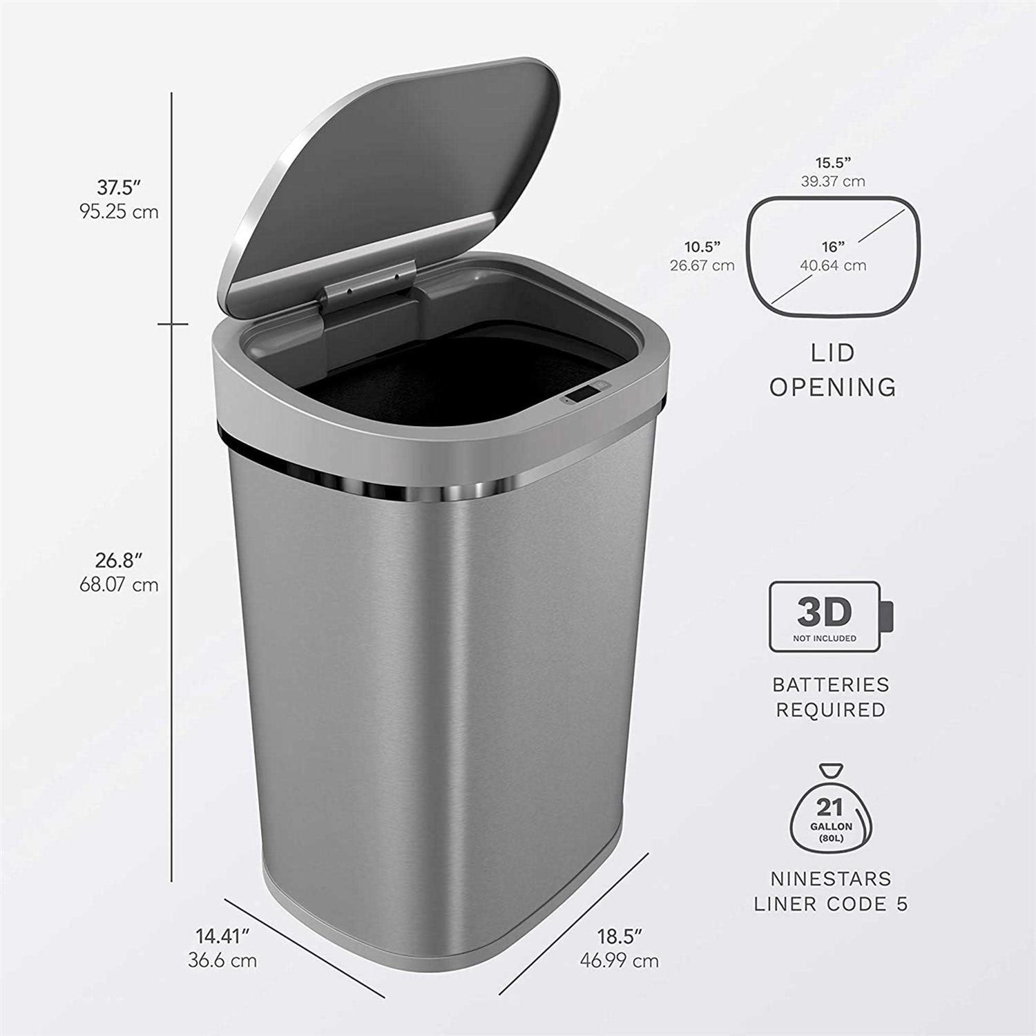 21.1 Gallon Motion Sensor Trash Can NINESTARS - Image 5
