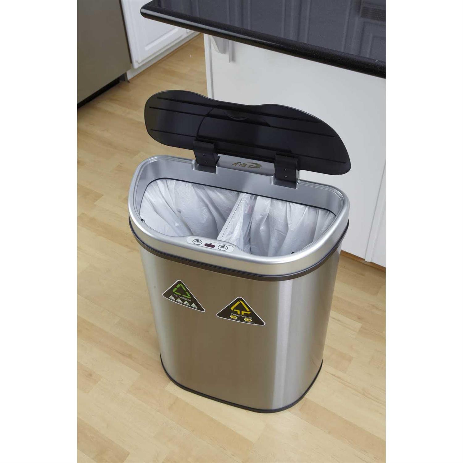 Nine Stars 18.5 Gallon Stainless Steel Motion Sensor Recycle Trash Can (DZT-70-11R) - Image 4