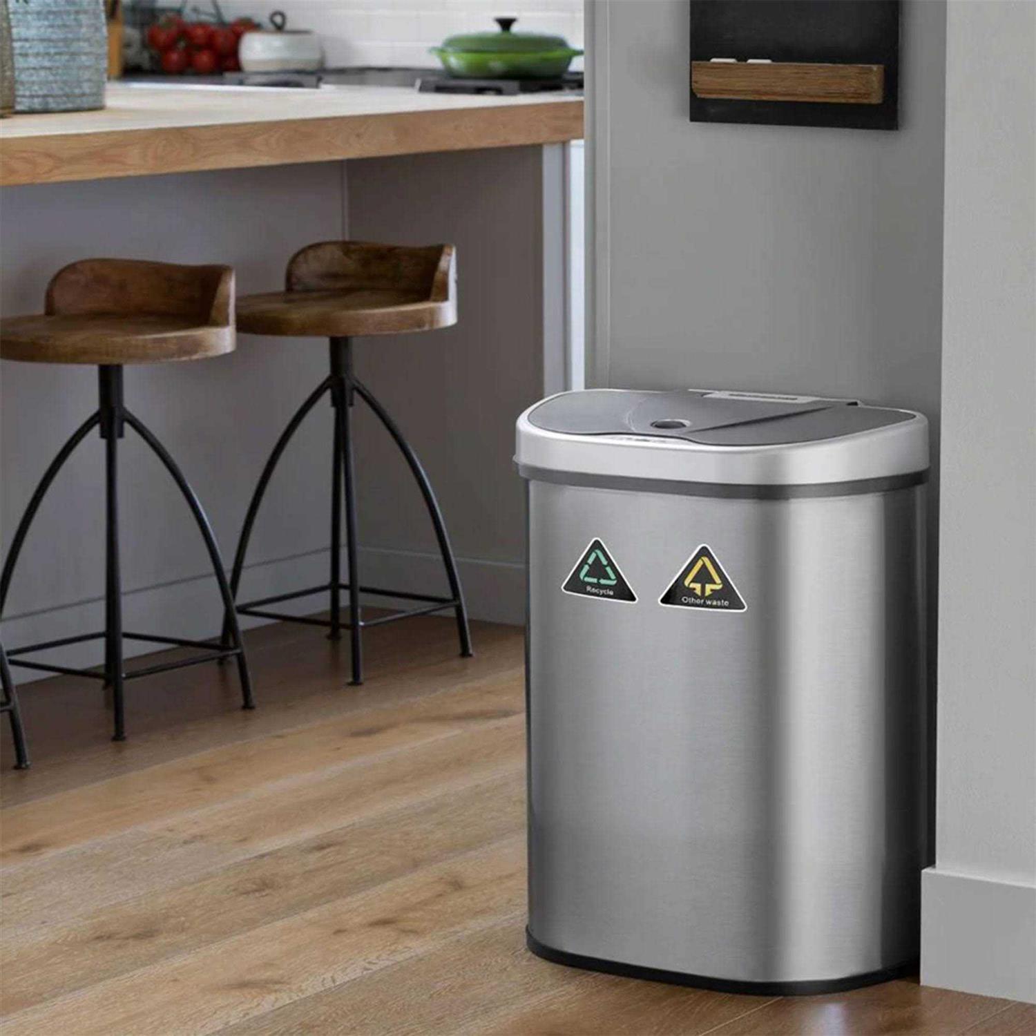 Nine Stars 18.5 Gallon Stainless Steel Motion Sensor Recycle Trash Can (DZT-70-11R) - Image 5