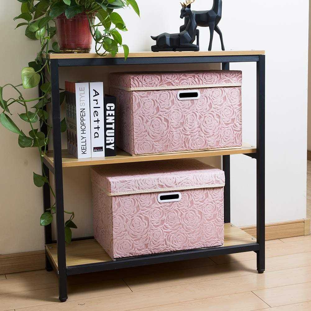 prandom collapsible Storage boxes with Lids Fabric Decorative Storage Bins Cubes Organizer Containers Baskets with Cover Handles Divider for Bedroom - Image 3