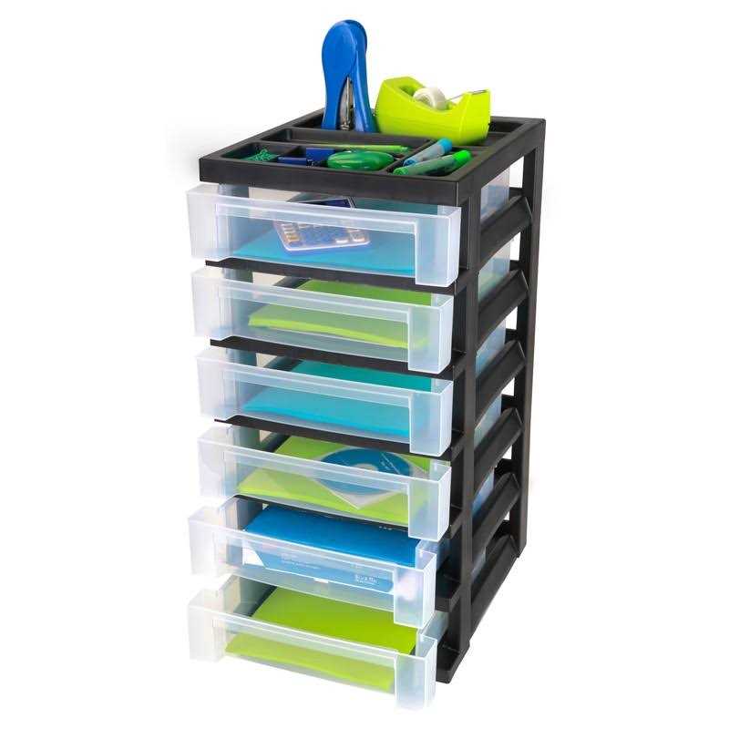 Office Depot Plastic 6-Drawer Storage Cart - Image 2