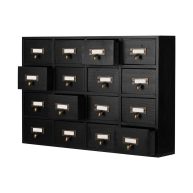 PACKGILO 16 Drawers Apothecary Cabinet with Drawers Tabletop Apothecary Chests and Cabinets Library Card Catalog Cabinet Herb Storage Box Wooden