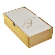 Silver Spoons Linen Feel Disposable Monogrammed Guest Towels European Made