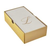 Silver Spoons Linen Feel Disposable Monogrammed Guest Towels European Made