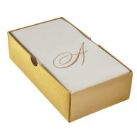 Silver Spoons Linen Feel Disposable Monogrammed Guest Towels European Made