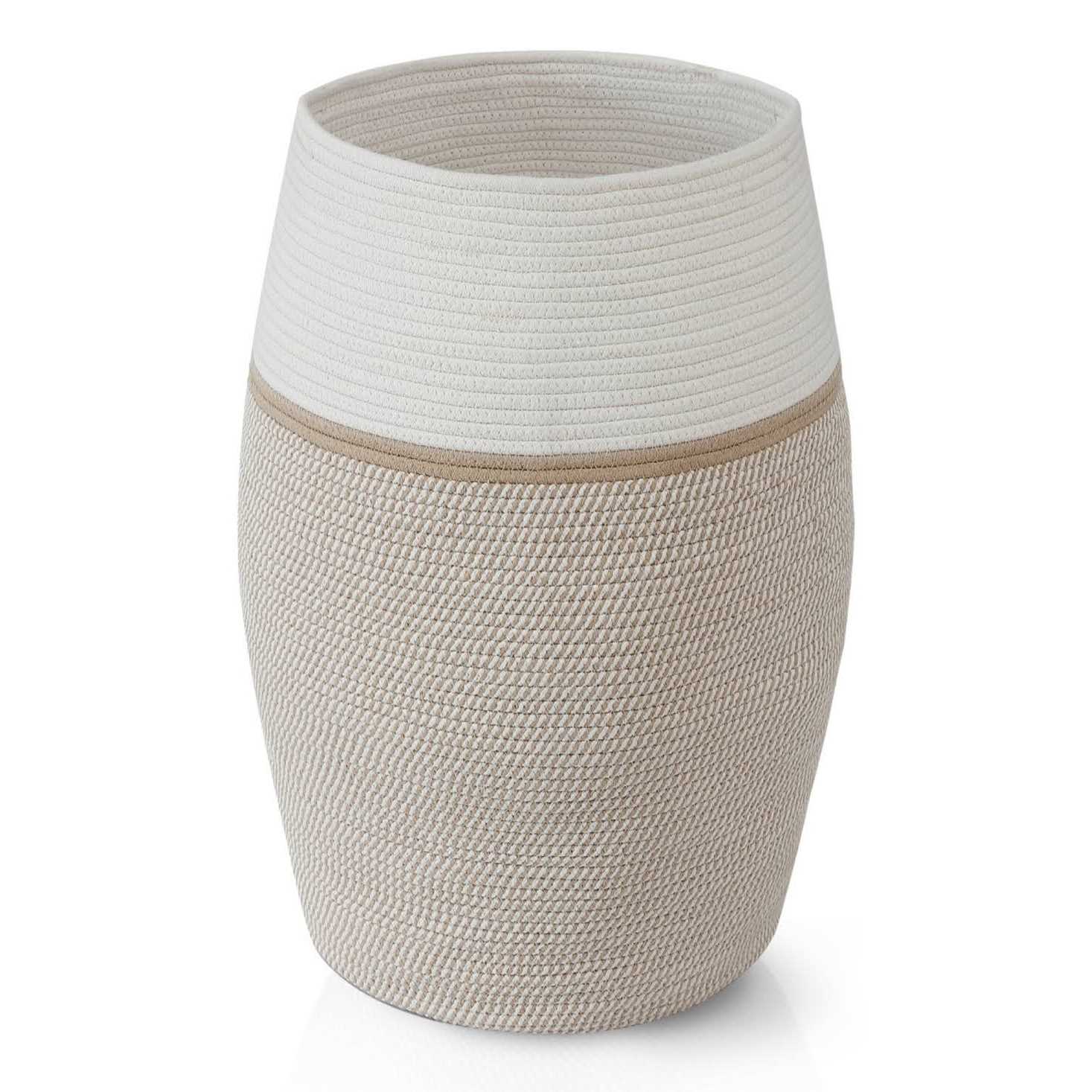 Ornavo Home Extra Large Woven Cotton Rope Tall 25 Height Laundry Hamper Basket with Handles