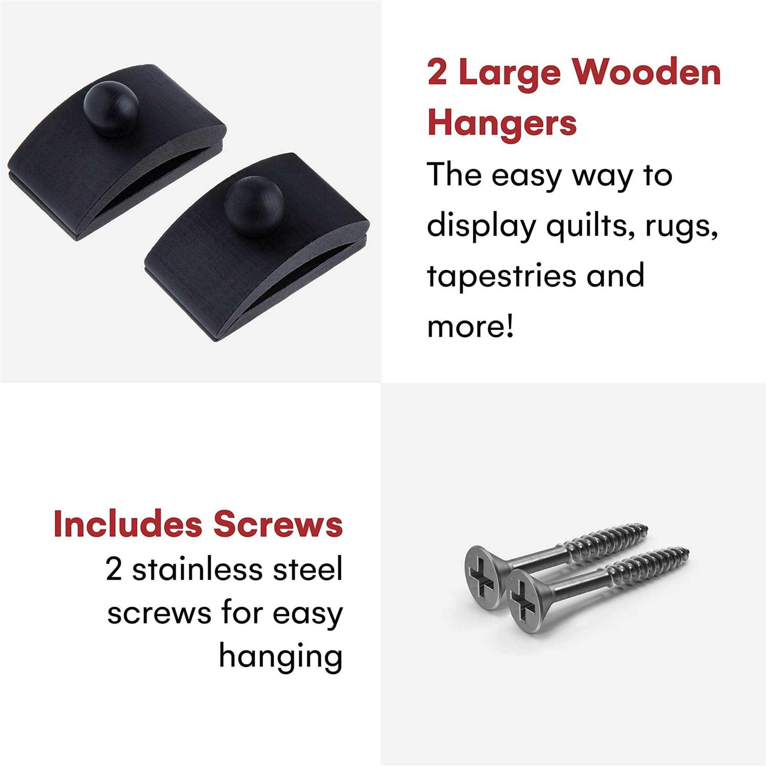 Precision Quilting Tools Classy Clamps Wooden Quilt Wall Hangers 2 Large Clips Screws for Wall Hangings - Image 2