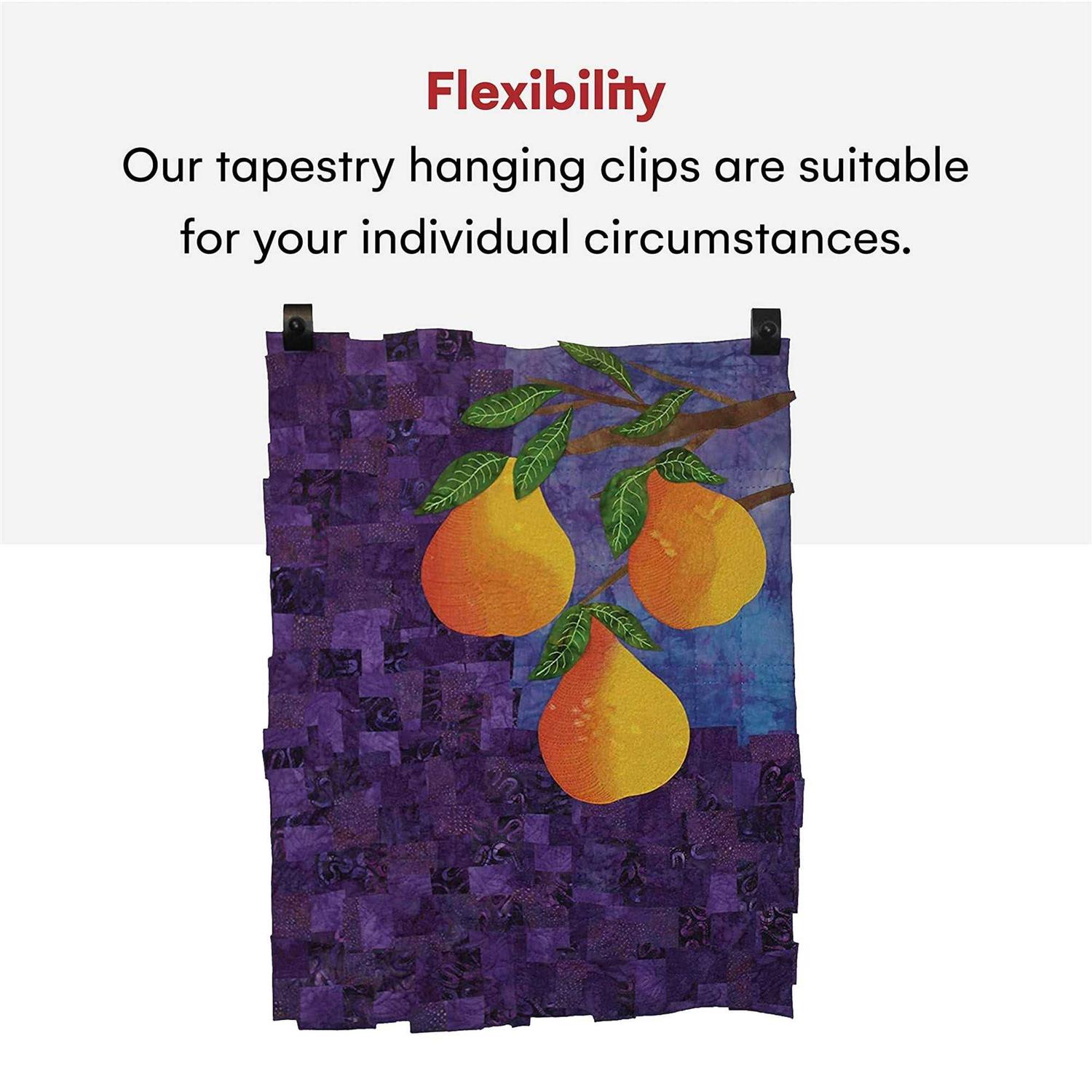 Precision Quilting Tools Classy Clamps Wooden Quilt Wall Hangers 2 Large Clips Screws for Wall Hangings - Image 3