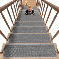 PADOOR Non Slip Stair-Treads,Rubber Backing Stair-Runners for Wooden Steps
