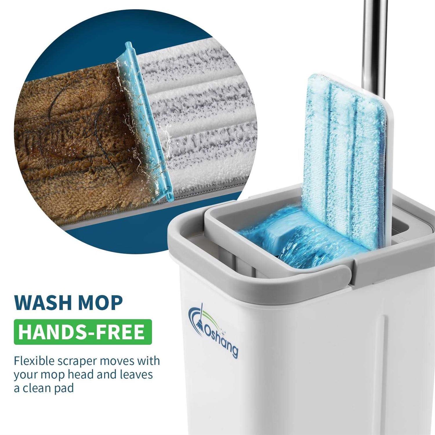 Oshang Mop and Bucket Set Home Floor Cleaning Hands Free Flat Mop - Image 2