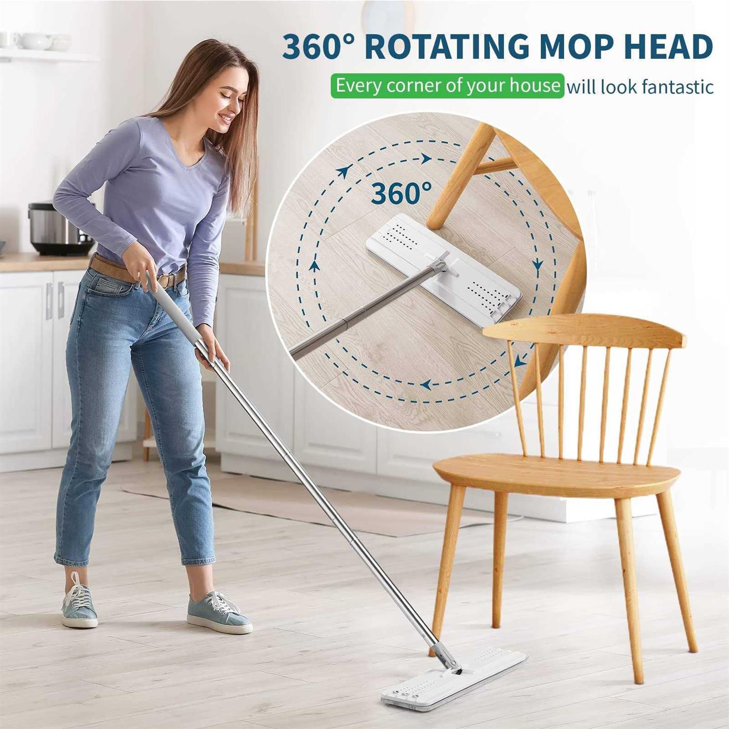 Oshang Mop and Bucket Set Home Floor Cleaning Hands Free Flat Mop - Image 4