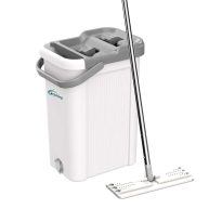 Oshang Mop and Bucket Set Home Floor Cleaning Hands Free Flat Mop