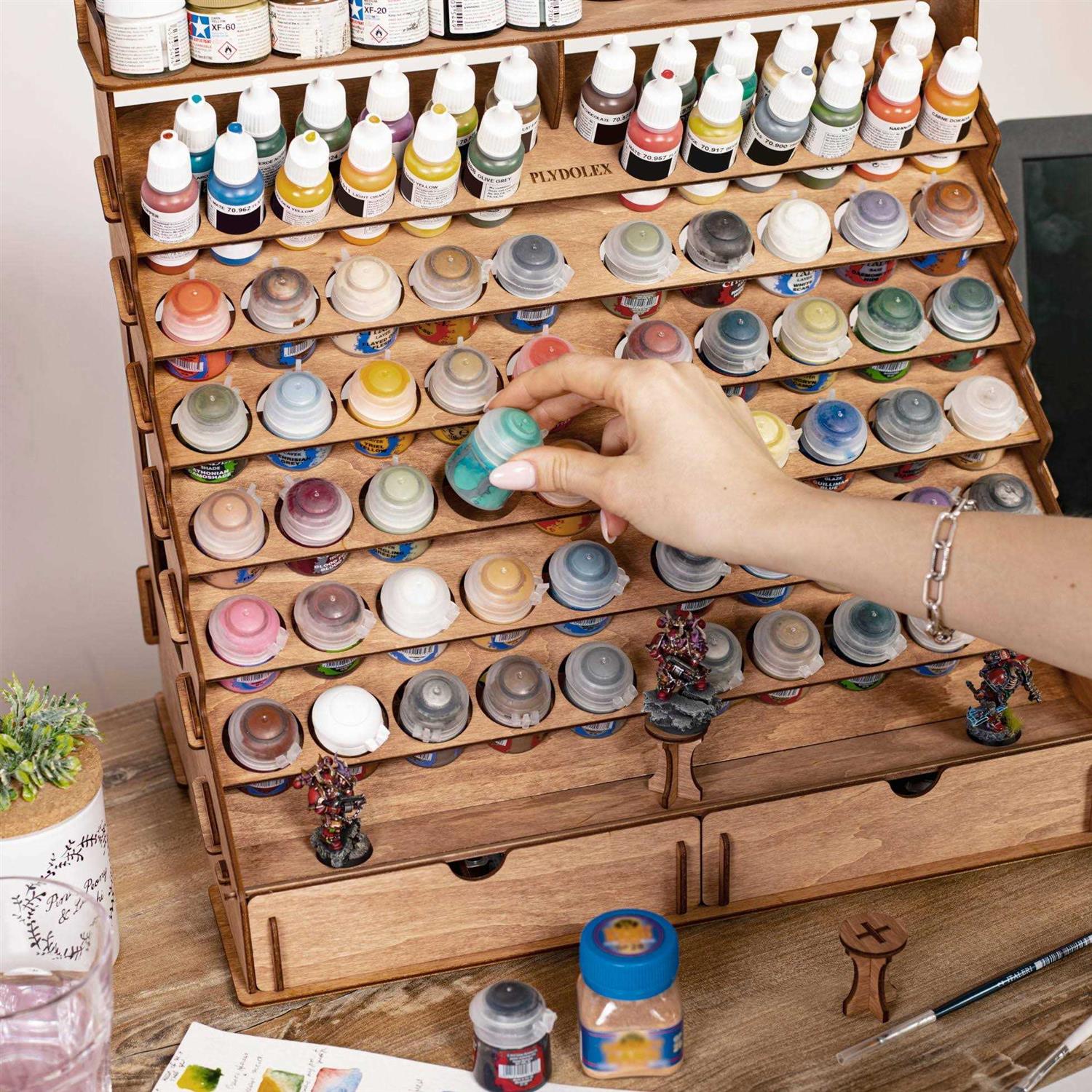 Plydolex Paint Organizer Bottles and 14 Paint Brushes - Image 3