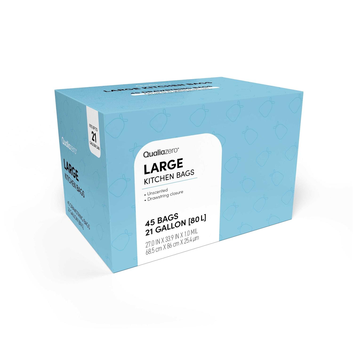Qualia 21 Gal./80L Drawstring Closure Trash Bags Liners - Image 4