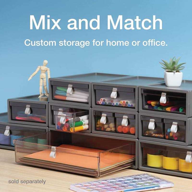 Pendaflex Stackable Drawer Durable Plastic Silicon Handles Tinted Drawers - Image 2